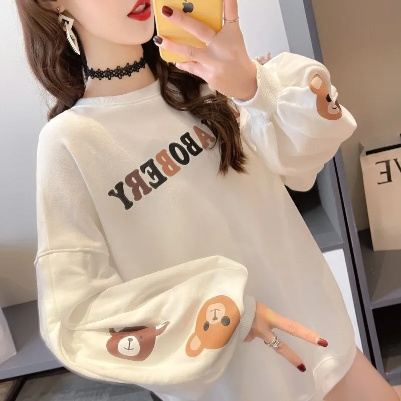 Annaboberry Graphic Print Oversized Sweatshirt