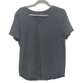 Athletic Top Short Sleeve By Lululemon In Black & White, Size: M
