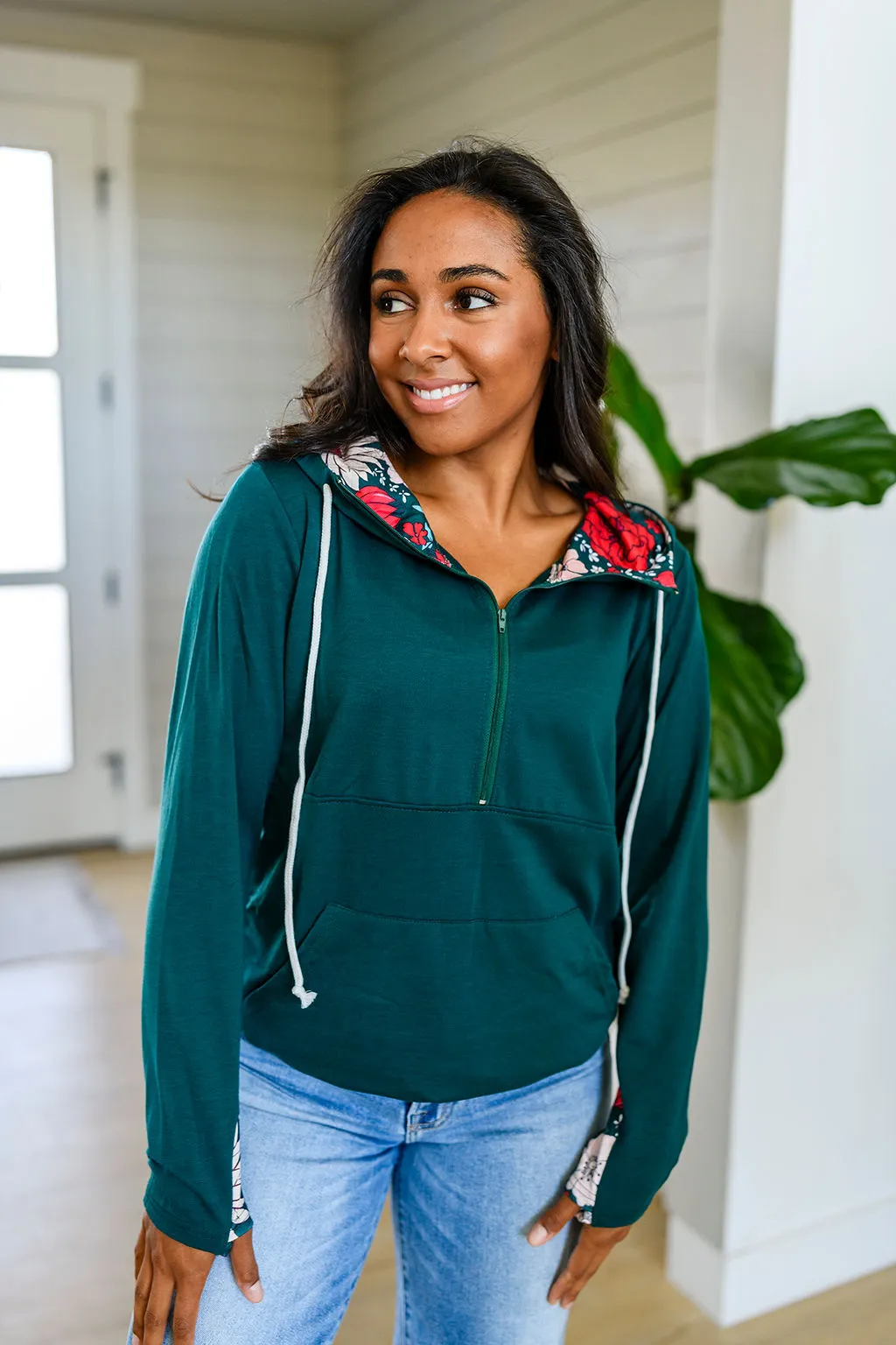 Audre Half Zip Hoodie in Five Winter Prints