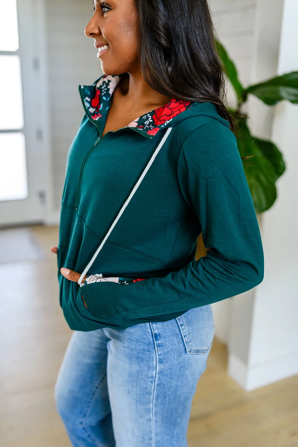 Audre Half Zip Hoodie in Five Winter Prints