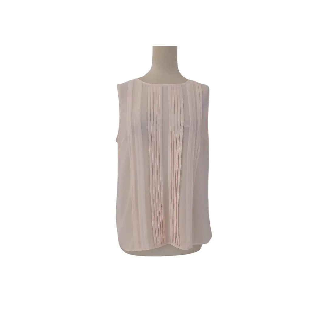 Autograph by Marks & Spencer Light Pink Pleated Sleeveless Top | Like New |