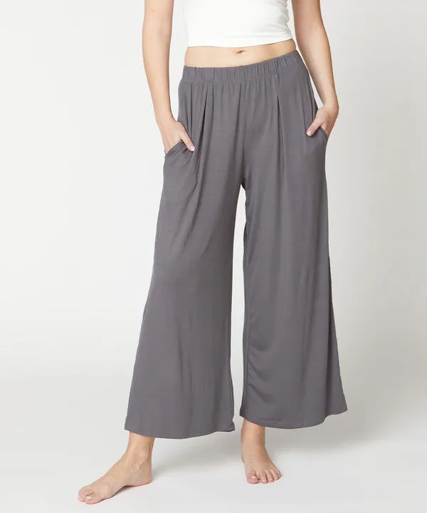 Bamboo Wide Pants Ankle Length