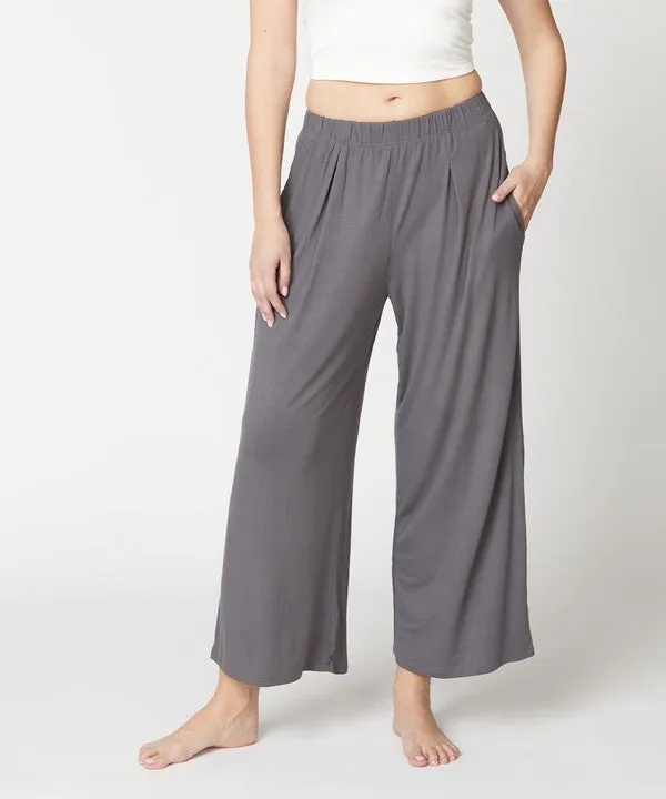 Bamboo Wide Pants Ankle Length