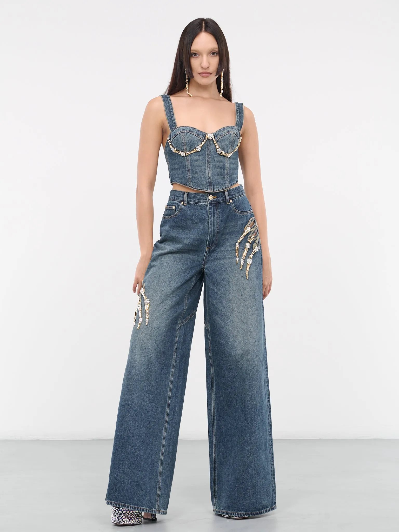 Bone Slash Denim Pants (2304P05265-VINTAGE-INDIGO)
