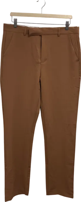 boohooMan Brown Straight Leg Trouser W34