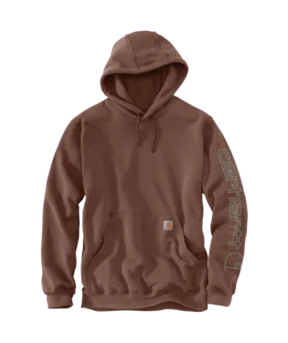 Carhartt Mens Mocha Heather Loosefit Midweight Sleeve Graphic Hoodie
