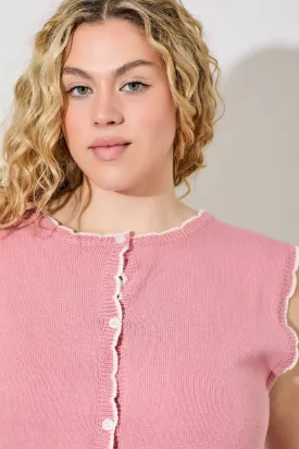 Dusty Rose Button Up Vest