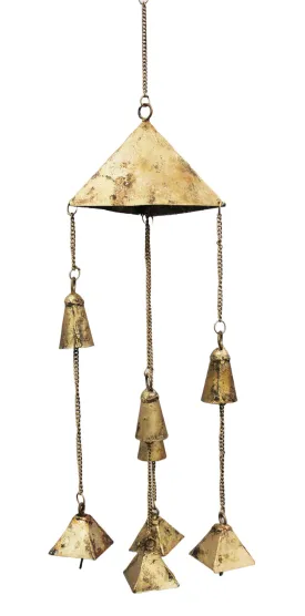 Mango Gifts Vintage Style Recycled Iron Rustic Wind chimes for Indoor outdoor garden patio decoration , Size 6" x 6" x 26" Inch