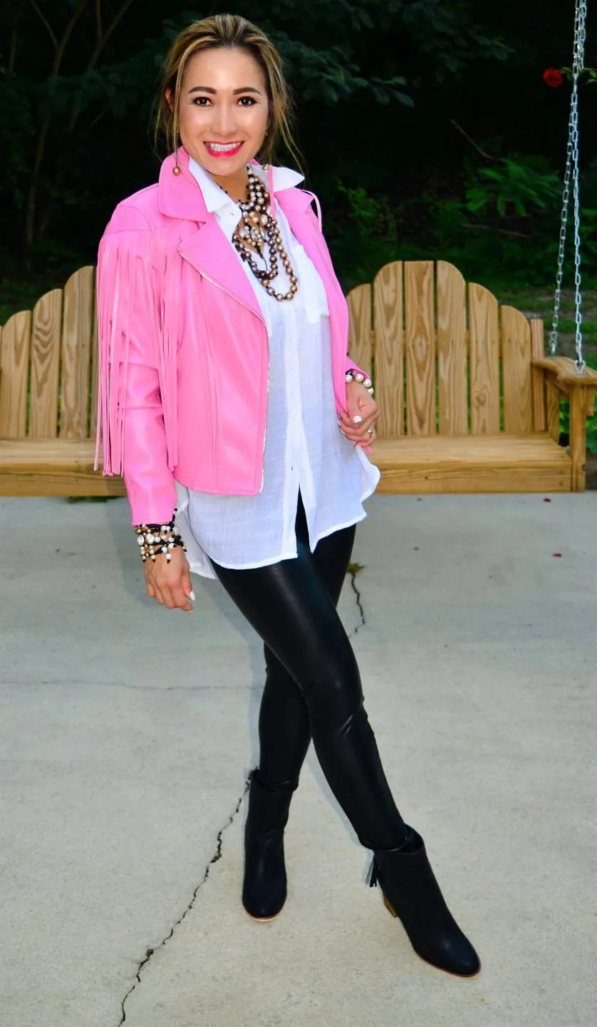 Missing You Motto Fringe Jacket