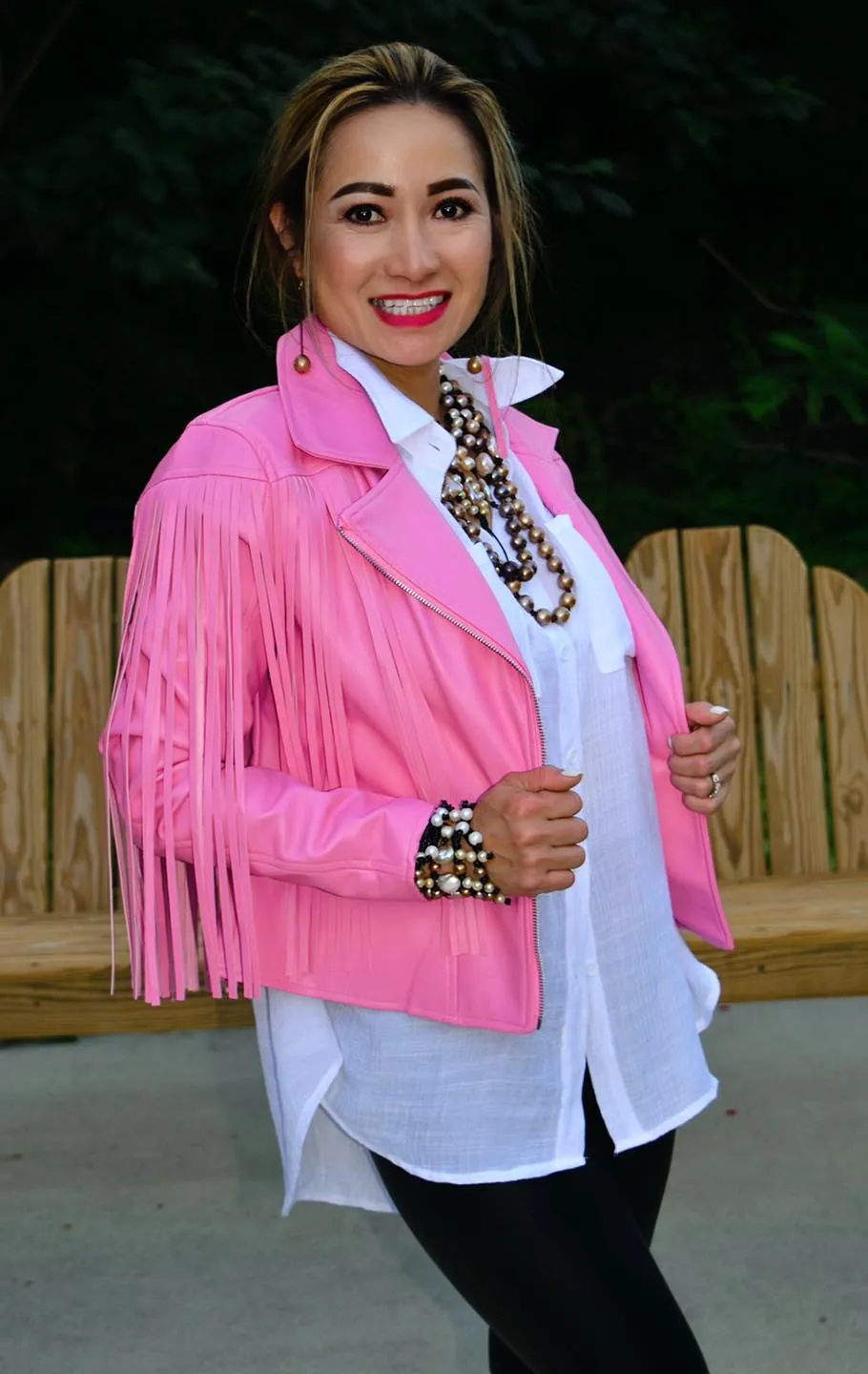 Missing You Motto Fringe Jacket