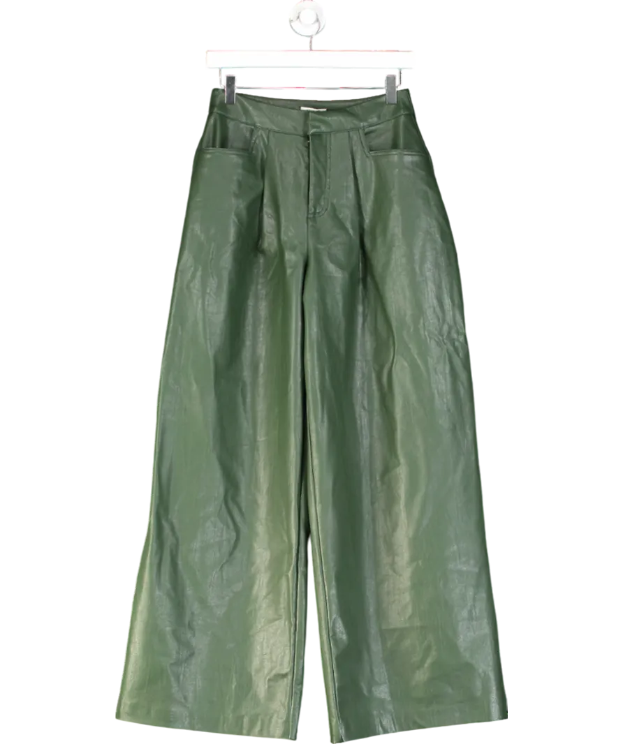 Mistress Rocks Green Straight-leg High-rise Faux-leather Trousers UK S