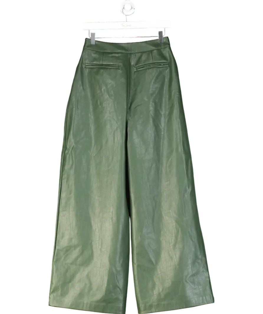 Mistress Rocks Green Straight-leg High-rise Faux-leather Trousers UK S