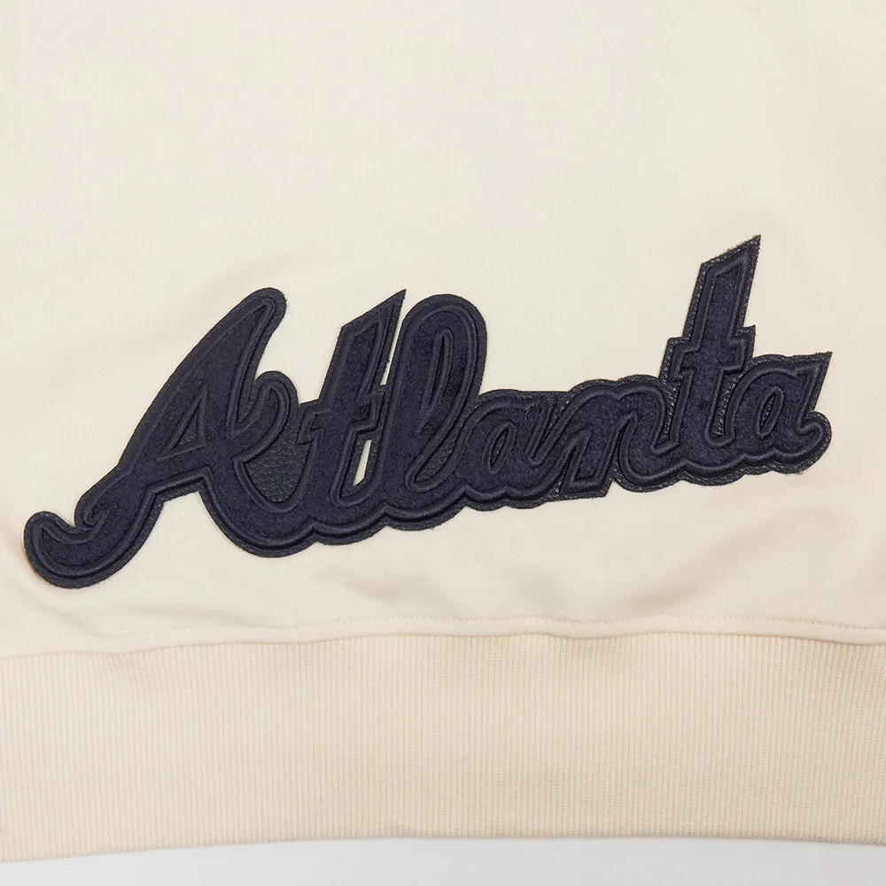 MLB ATLANTA BRAVES TRIPLE TONAL WOMEN'S DK FZ HOODIE (EGGSHELL)