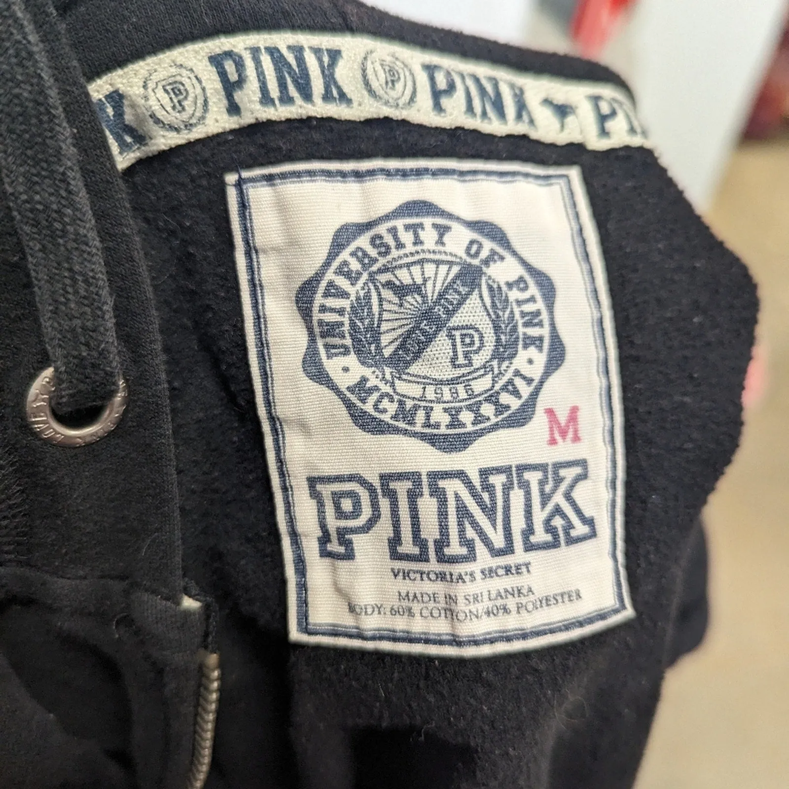 Pink Victoria's Secret Hooded Zip Up Jacket - Medium