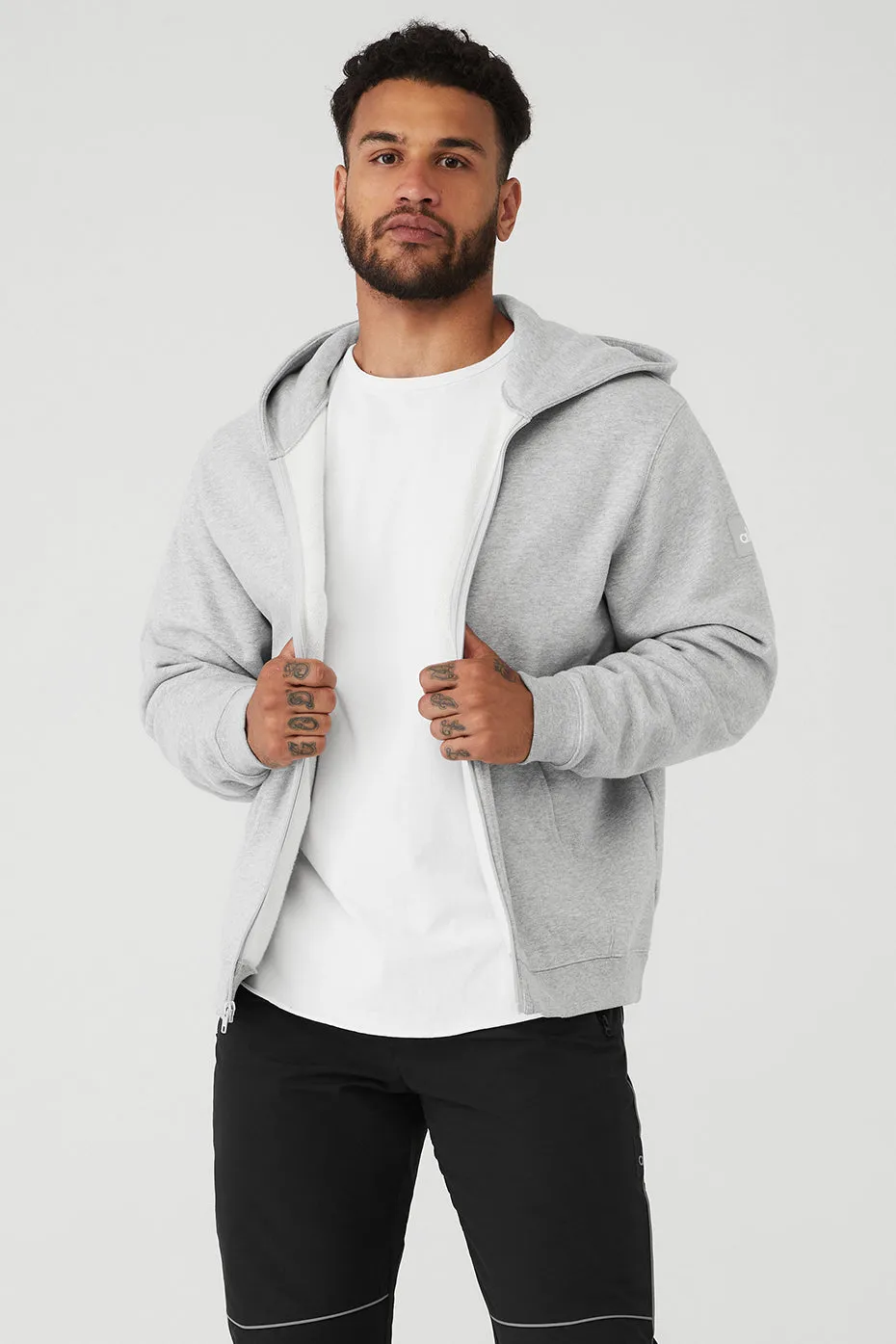 Renown Heavy Weight Full Zip Hoodie - Athletic Heather Grey