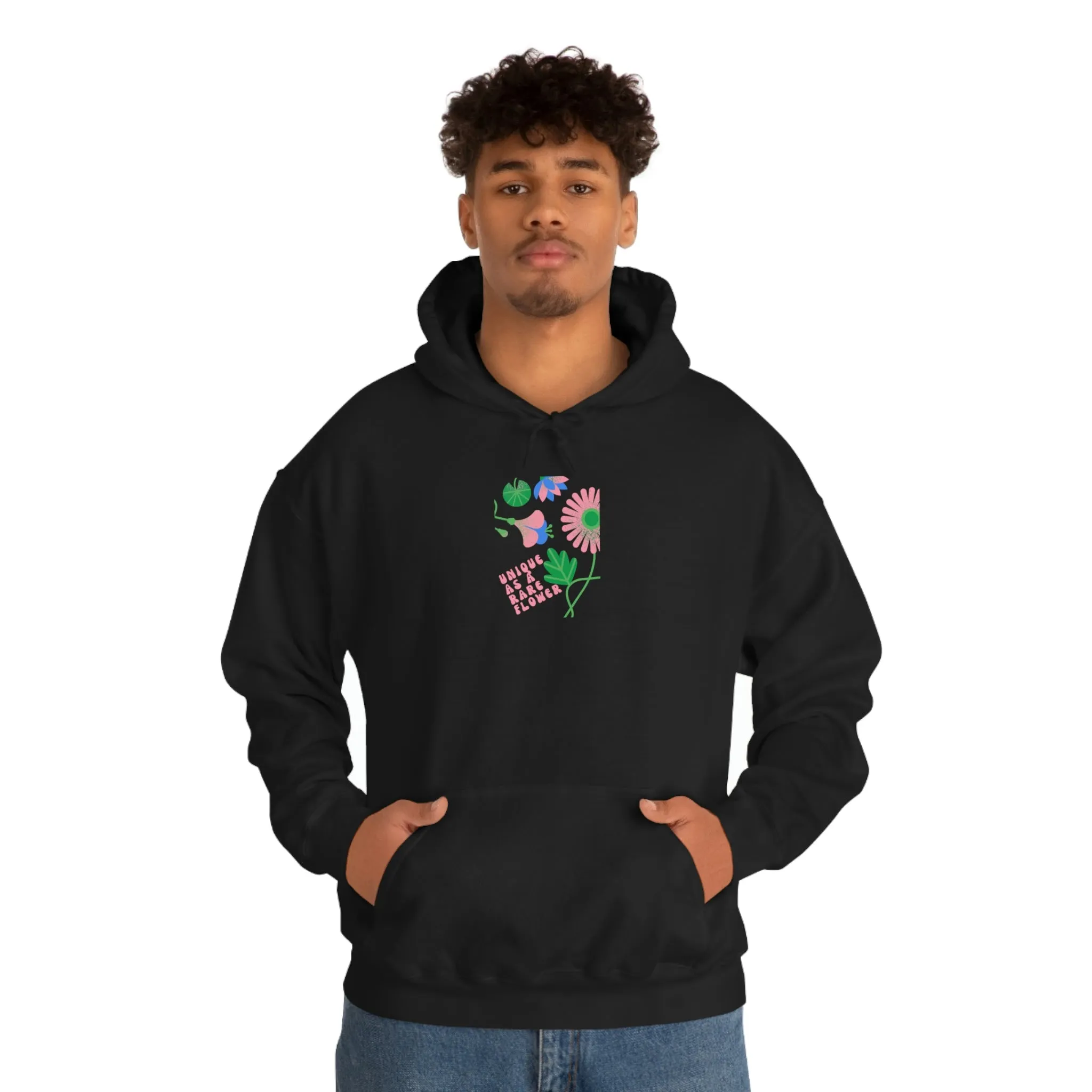 Retro Plant Hoodie, Unique as a Rare Flower Sweatshirt, Positivity Oversized Hoodie Sweatshirt, Flower Aesthetic Pink Plant Hoodie