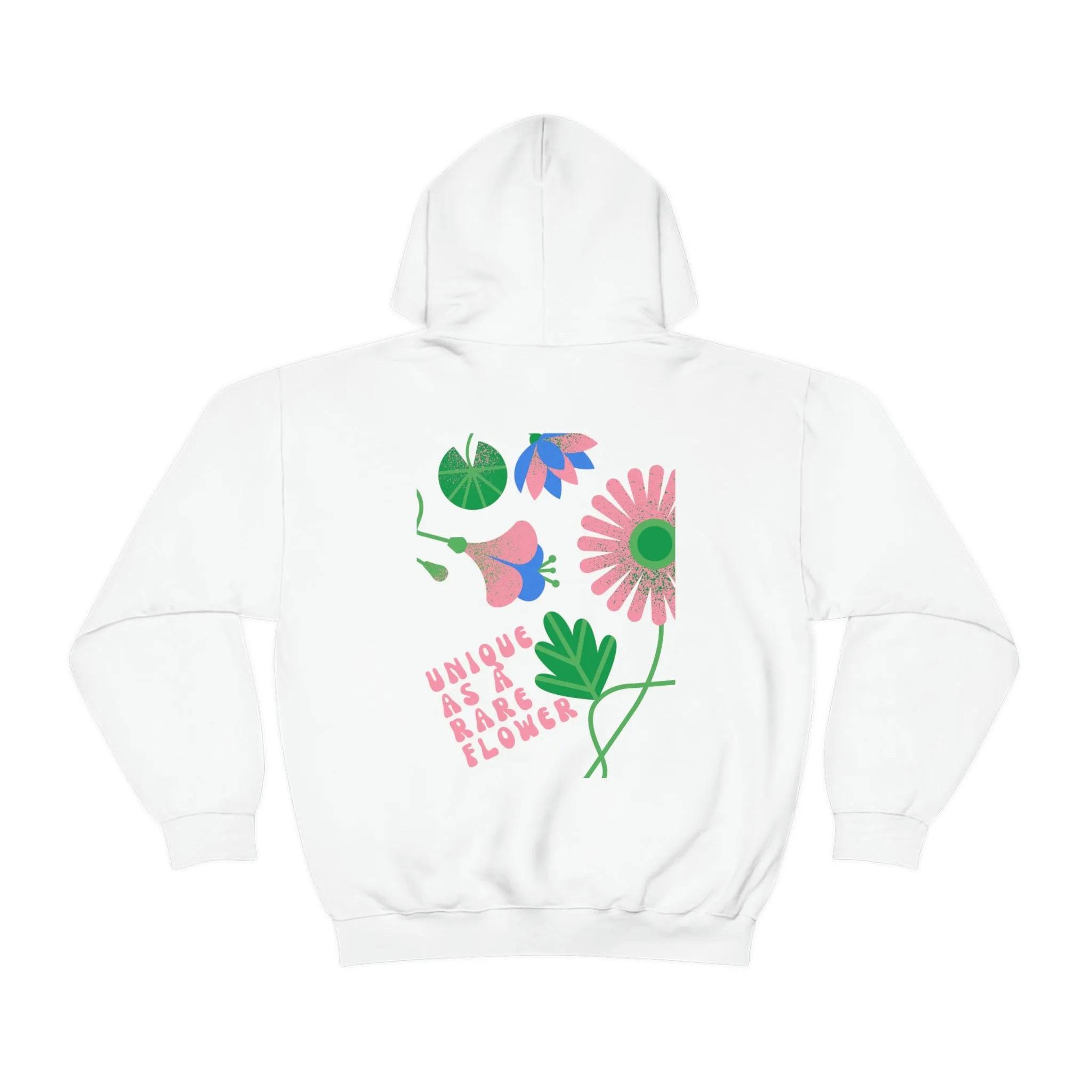 Retro Plant Hoodie, Unique as a Rare Flower Sweatshirt, Positivity Oversized Hoodie Sweatshirt, Flower Aesthetic Pink Plant Hoodie