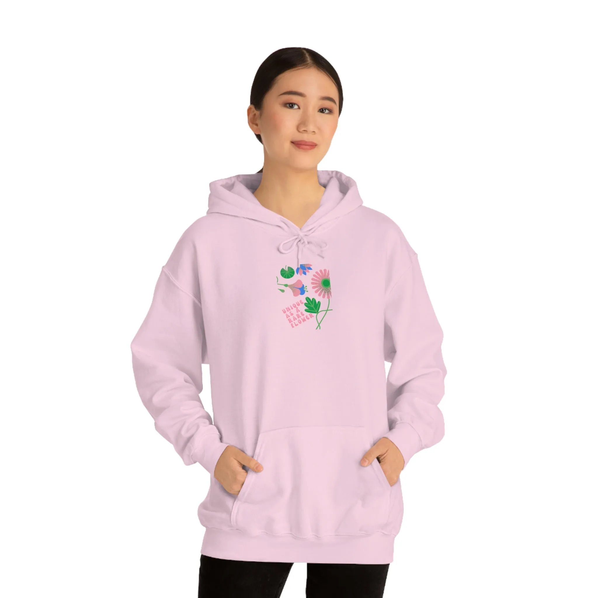 Retro Plant Hoodie, Unique as a Rare Flower Sweatshirt, Positivity Oversized Hoodie Sweatshirt, Flower Aesthetic Pink Plant Hoodie