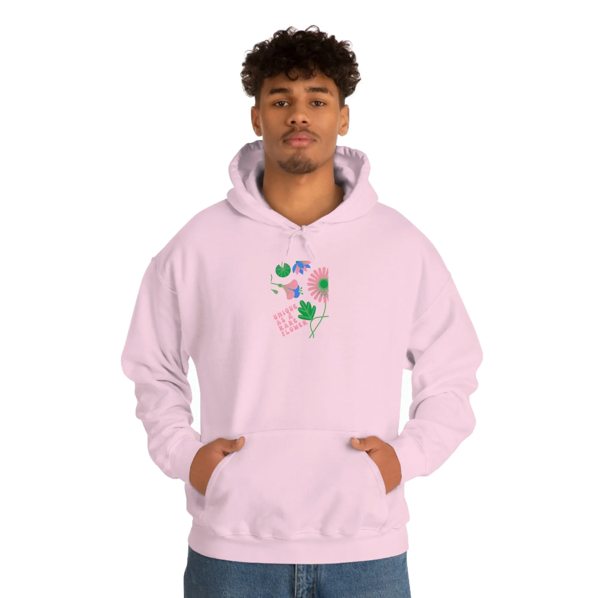 Retro Plant Hoodie, Unique as a Rare Flower Sweatshirt, Positivity Oversized Hoodie Sweatshirt, Flower Aesthetic Pink Plant Hoodie