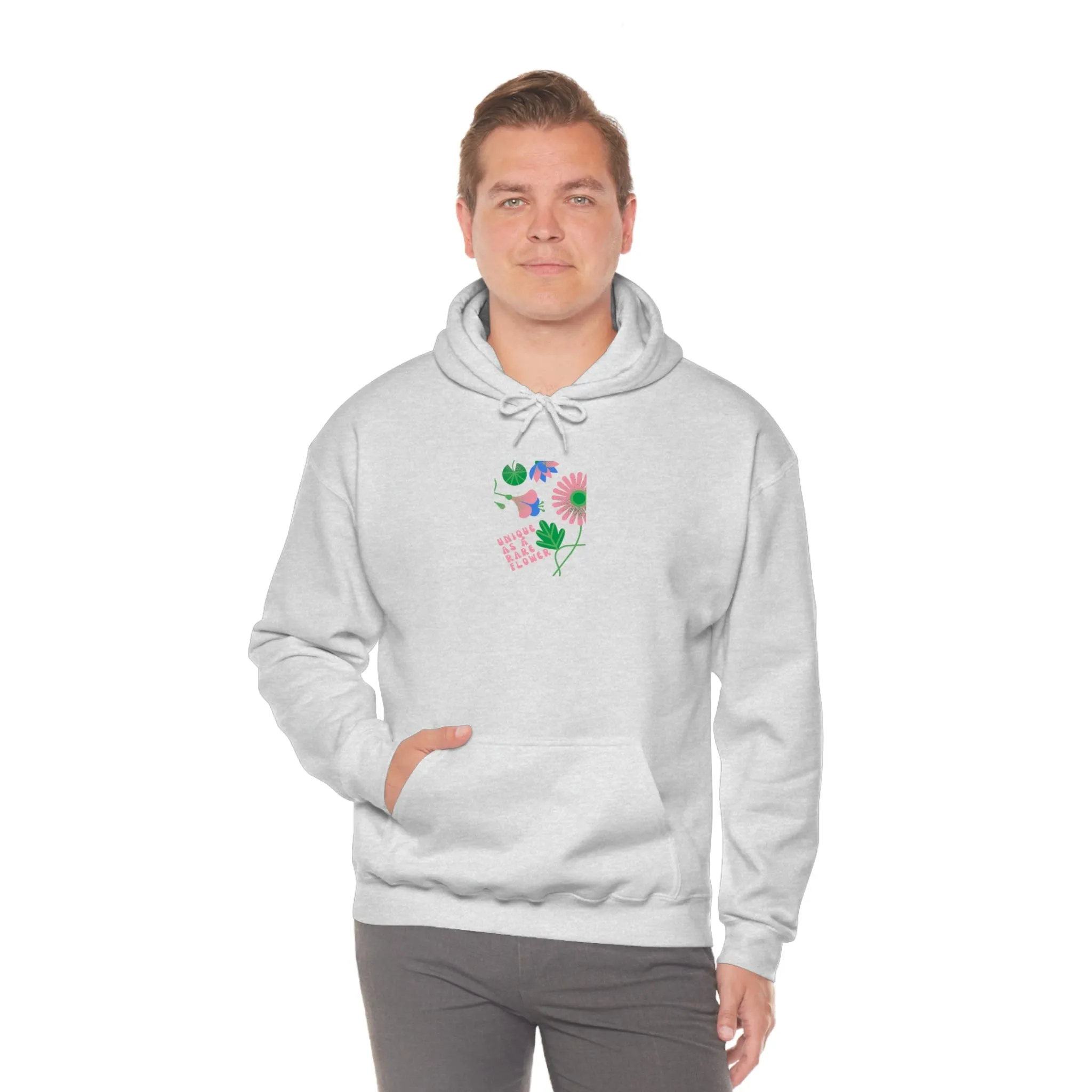 Retro Plant Hoodie, Unique as a Rare Flower Sweatshirt, Positivity Oversized Hoodie Sweatshirt, Flower Aesthetic Pink Plant Hoodie
