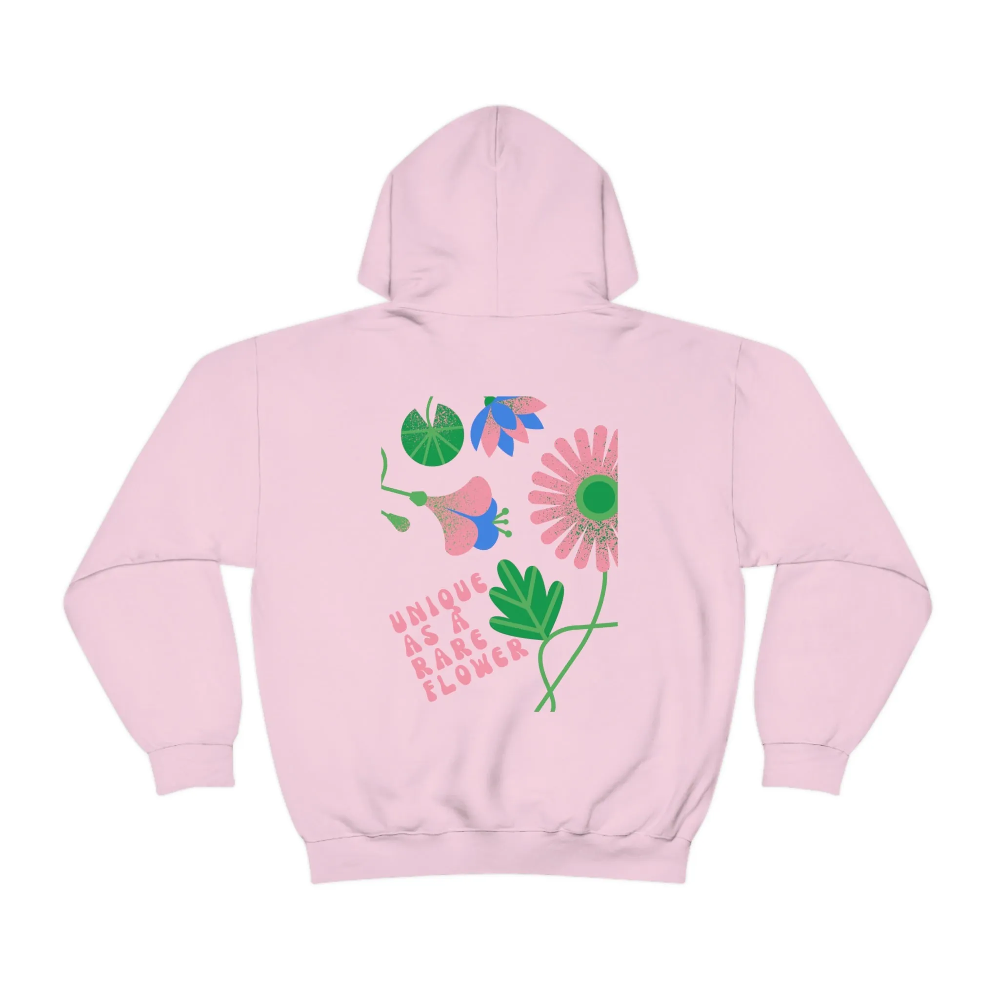 Retro Plant Hoodie, Unique as a Rare Flower Sweatshirt, Positivity Oversized Hoodie Sweatshirt, Flower Aesthetic Pink Plant Hoodie