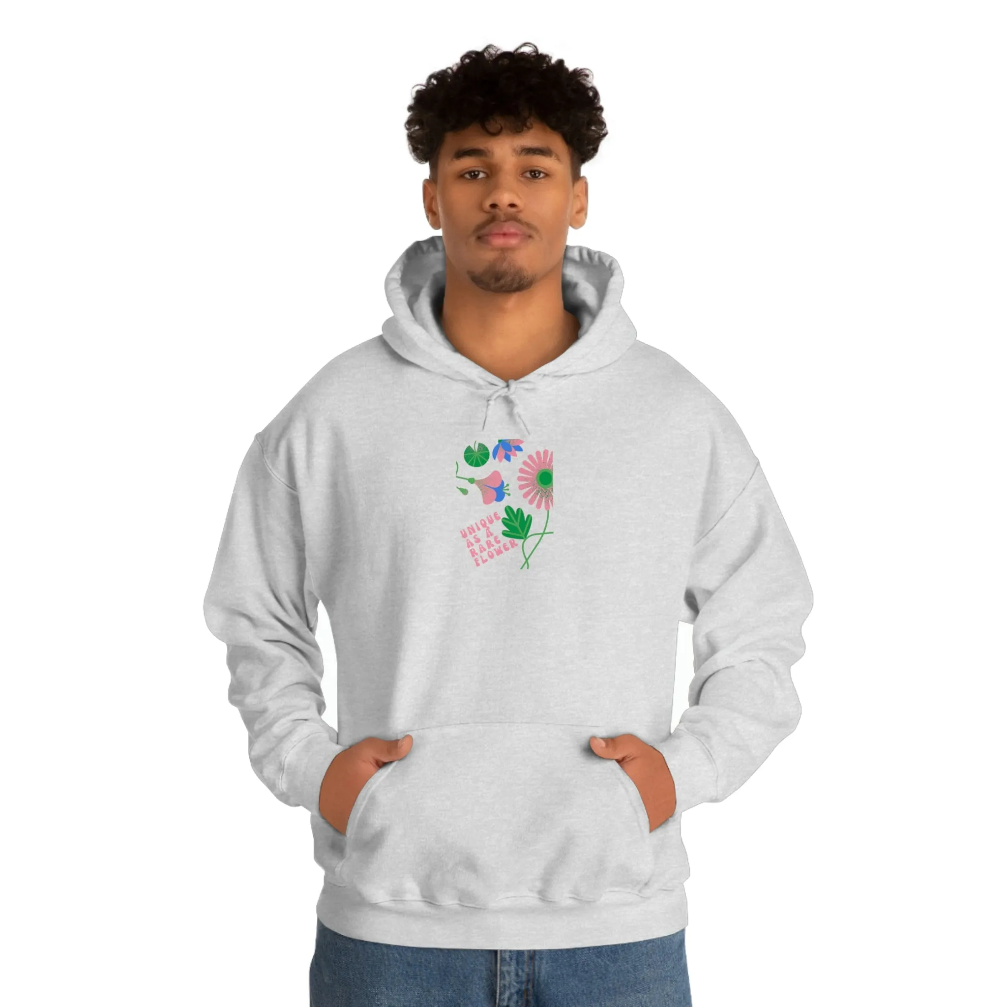 Retro Plant Hoodie, Unique as a Rare Flower Sweatshirt, Positivity Oversized Hoodie Sweatshirt, Flower Aesthetic Pink Plant Hoodie