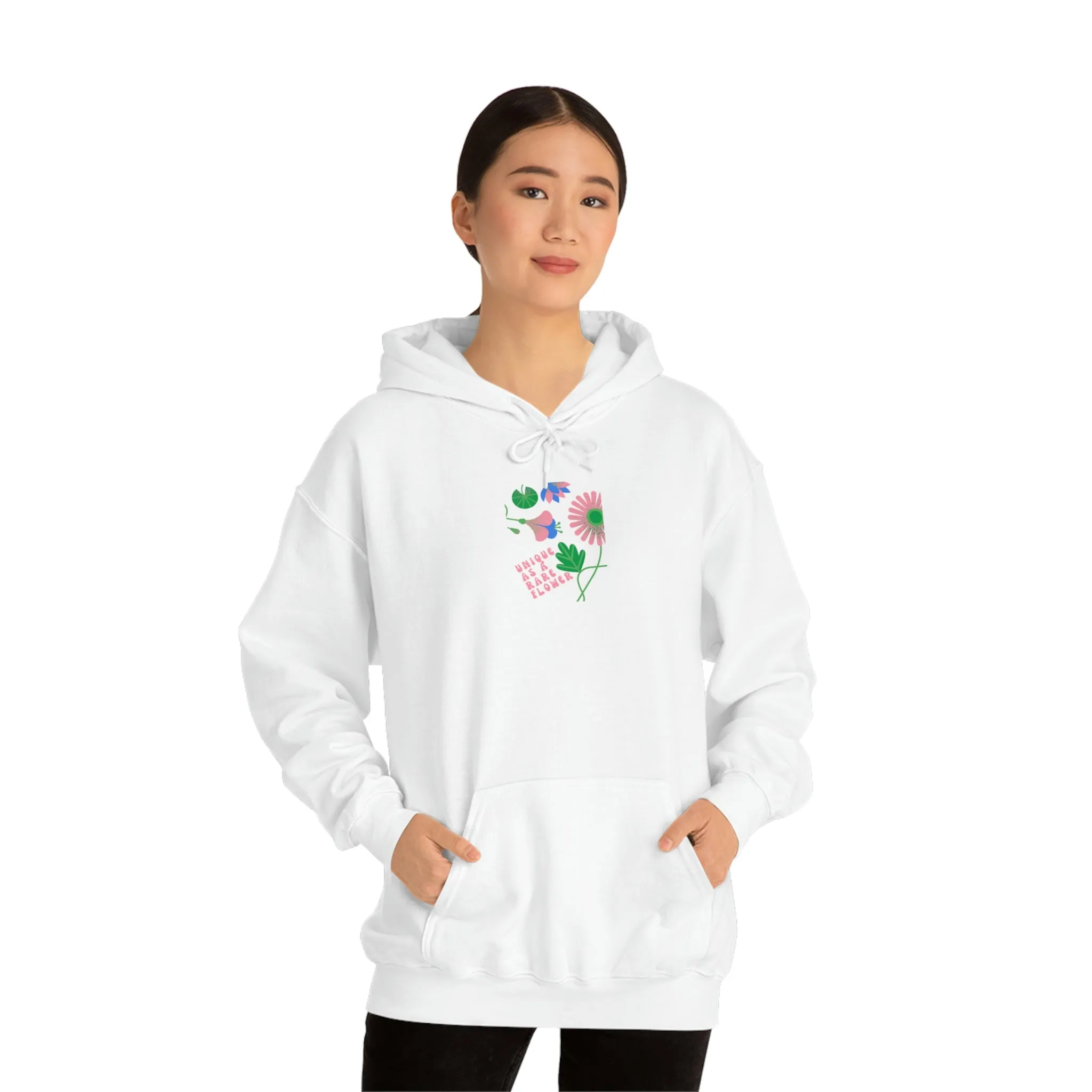 Retro Plant Hoodie, Unique as a Rare Flower Sweatshirt, Positivity Oversized Hoodie Sweatshirt, Flower Aesthetic Pink Plant Hoodie