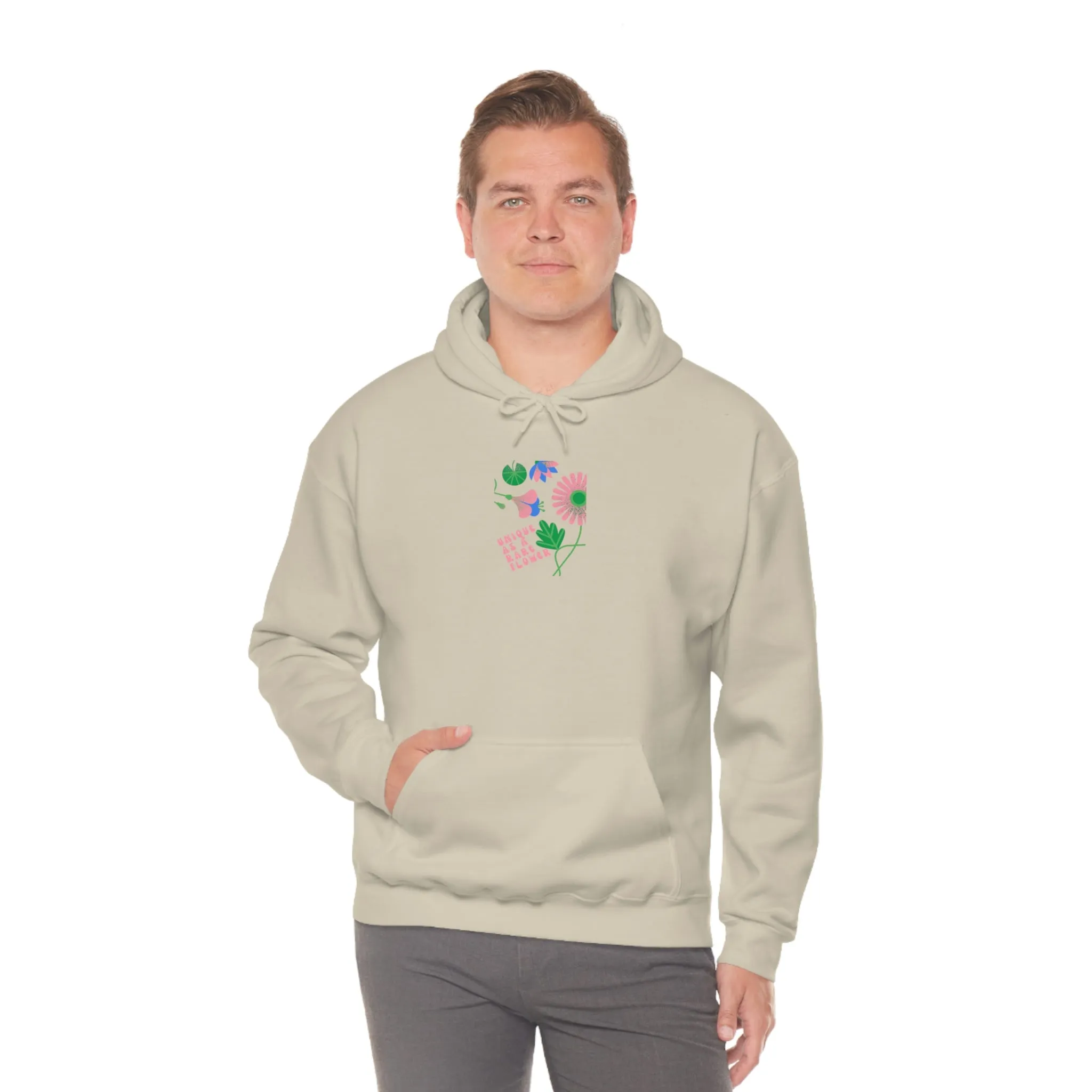 Retro Plant Hoodie, Unique as a Rare Flower Sweatshirt, Positivity Oversized Hoodie Sweatshirt, Flower Aesthetic Pink Plant Hoodie