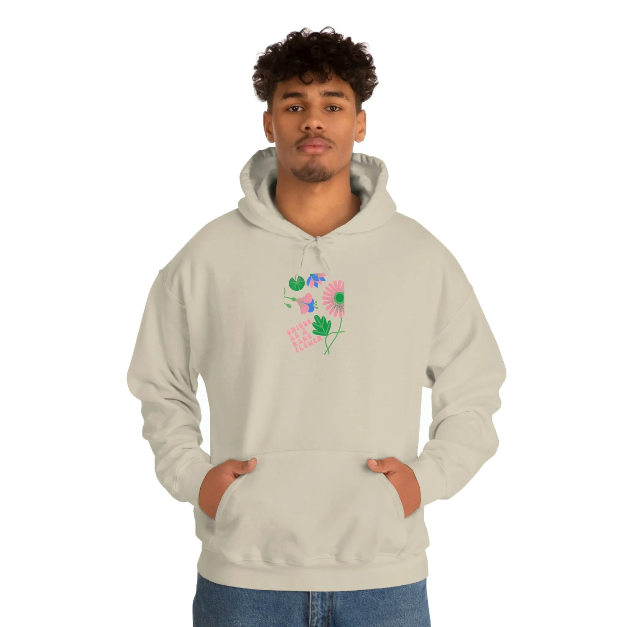 Retro Plant Hoodie, Unique as a Rare Flower Sweatshirt, Positivity Oversized Hoodie Sweatshirt, Flower Aesthetic Pink Plant Hoodie