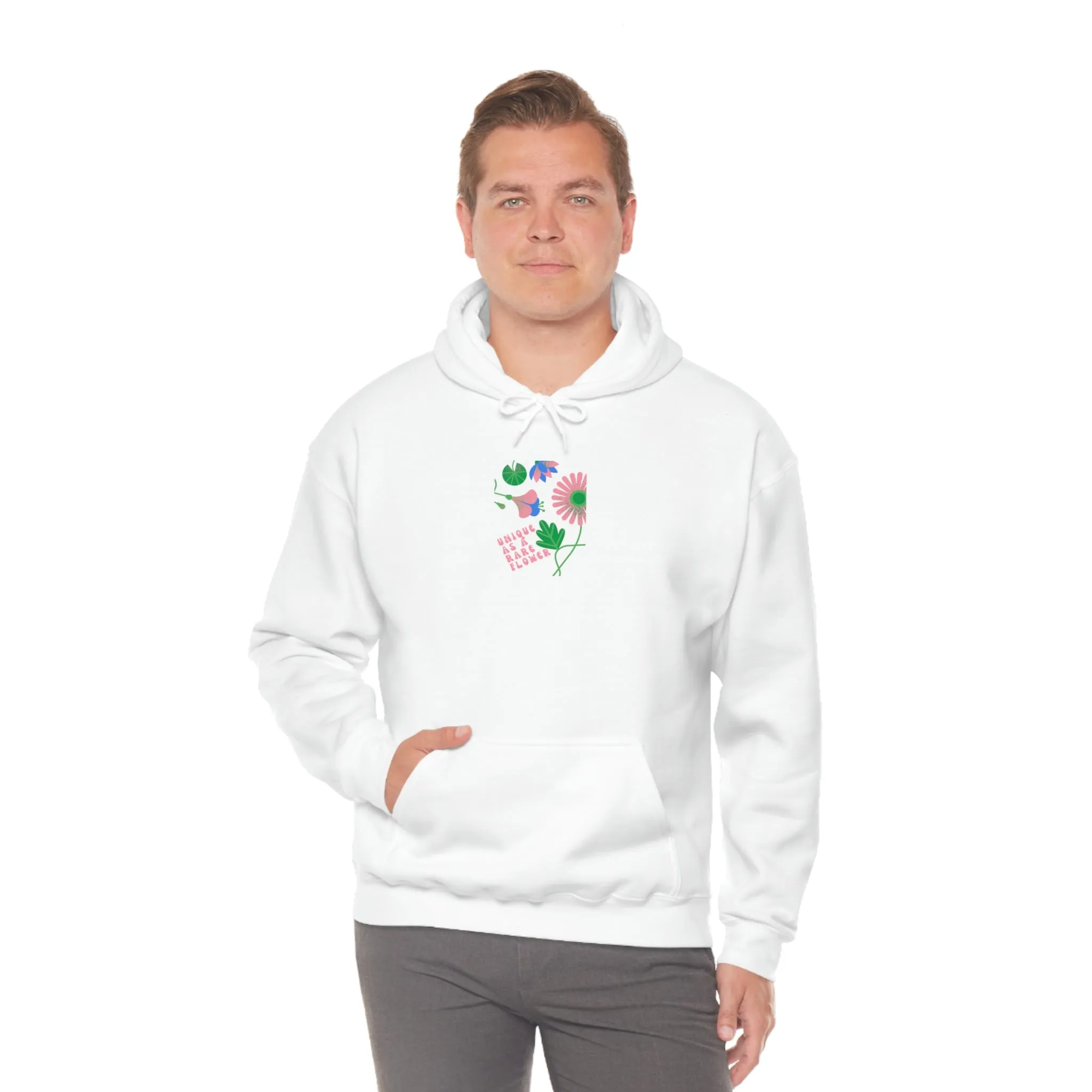 Retro Plant Hoodie, Unique as a Rare Flower Sweatshirt, Positivity Oversized Hoodie Sweatshirt, Flower Aesthetic Pink Plant Hoodie