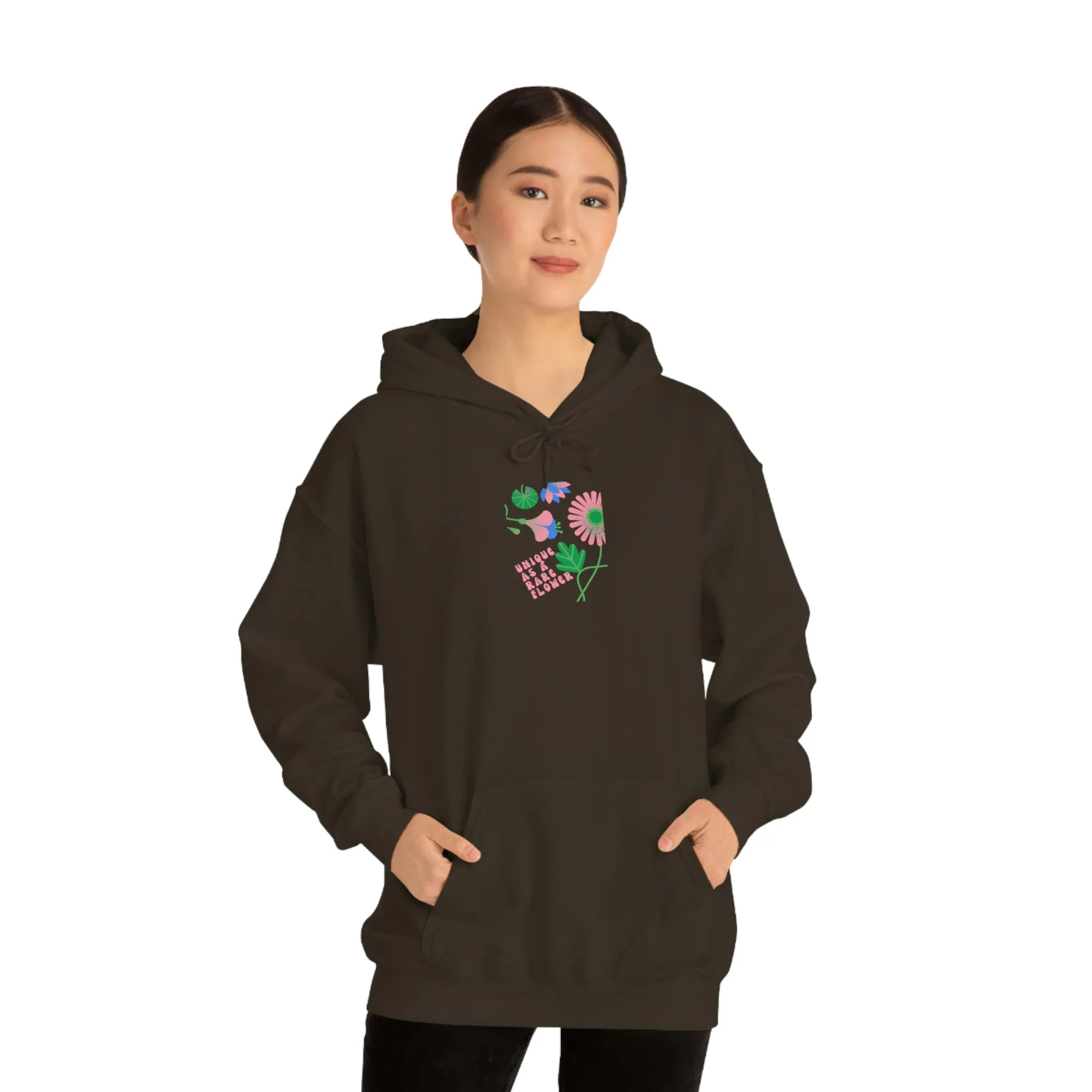 Retro Plant Hoodie, Unique as a Rare Flower Sweatshirt, Positivity Oversized Hoodie Sweatshirt, Flower Aesthetic Pink Plant Hoodie