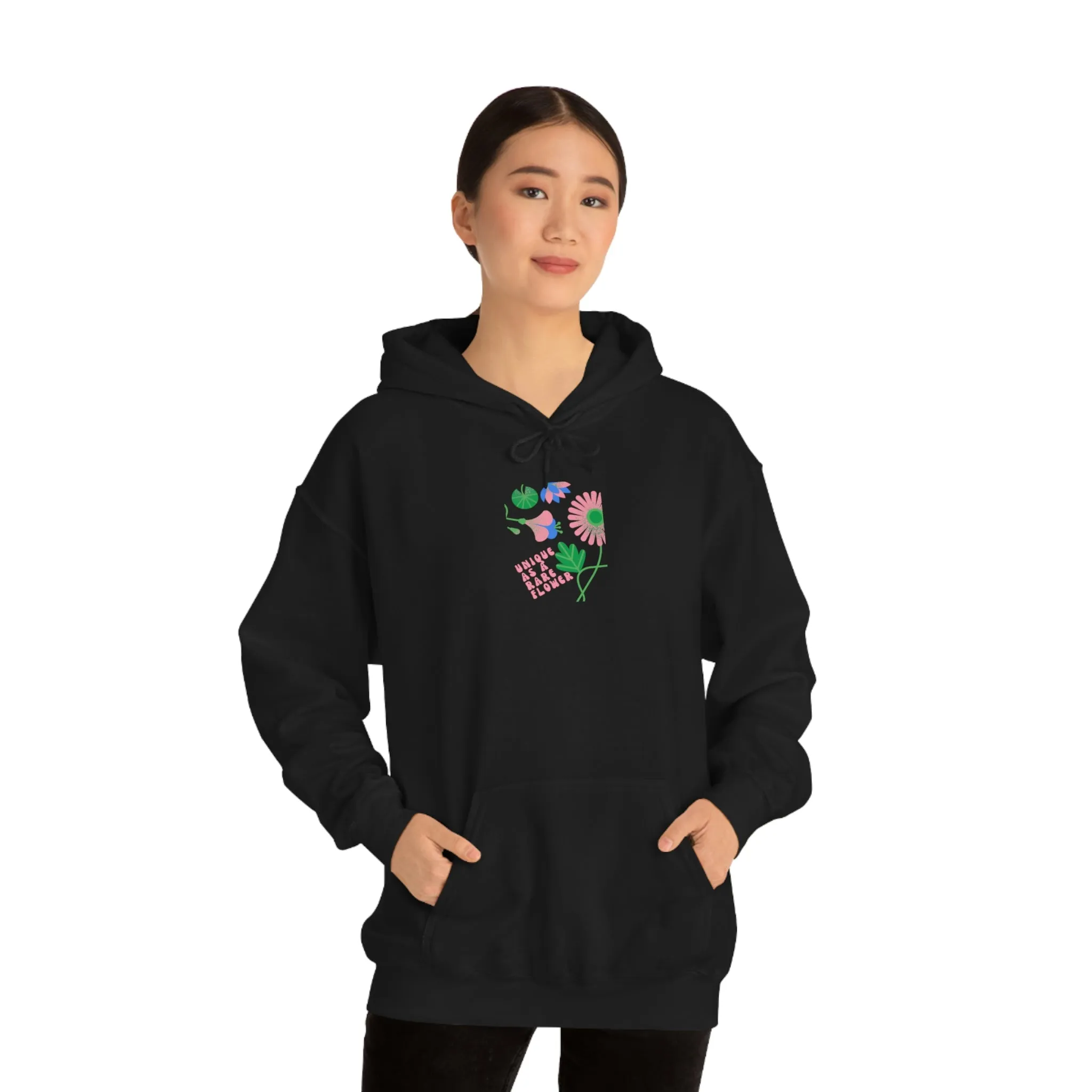Retro Plant Hoodie, Unique as a Rare Flower Sweatshirt, Positivity Oversized Hoodie Sweatshirt, Flower Aesthetic Pink Plant Hoodie