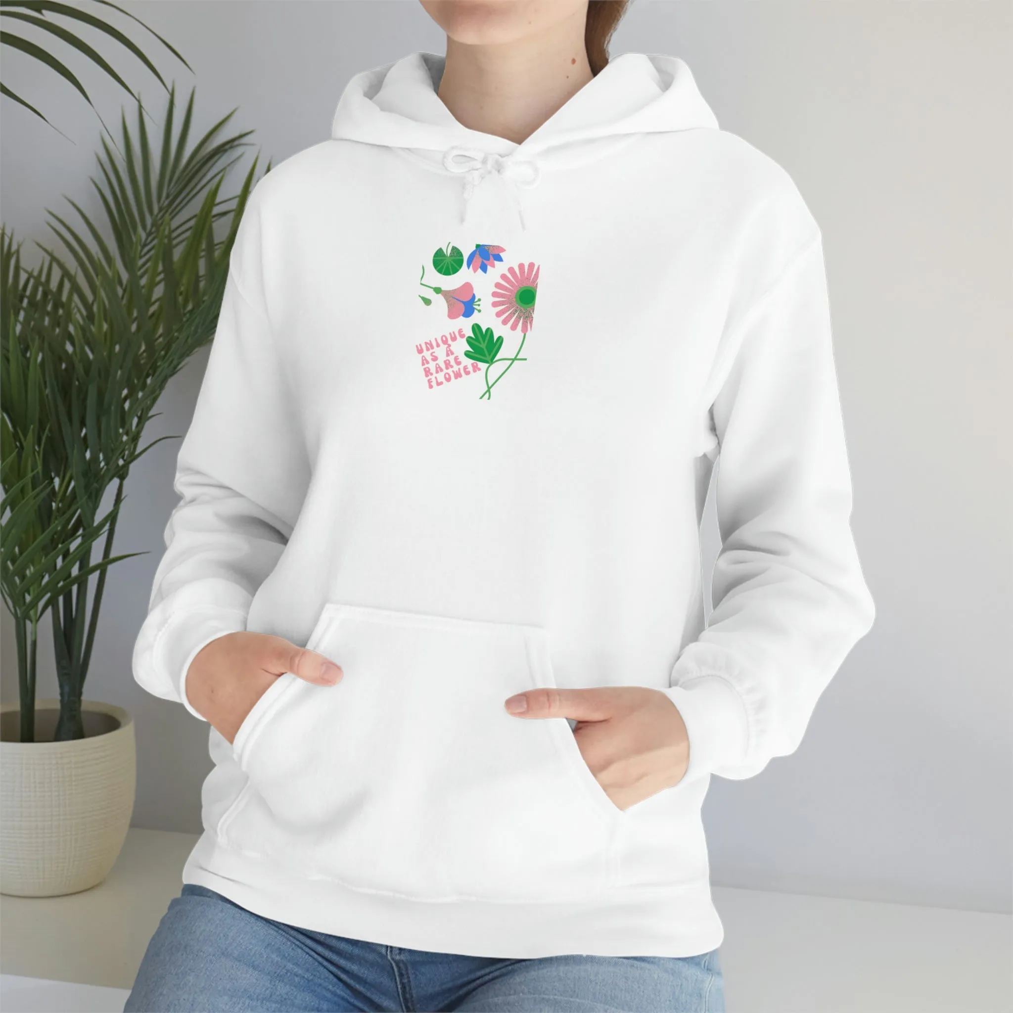 Retro Plant Hoodie, Unique as a Rare Flower Sweatshirt, Positivity Oversized Hoodie Sweatshirt, Flower Aesthetic Pink Plant Hoodie