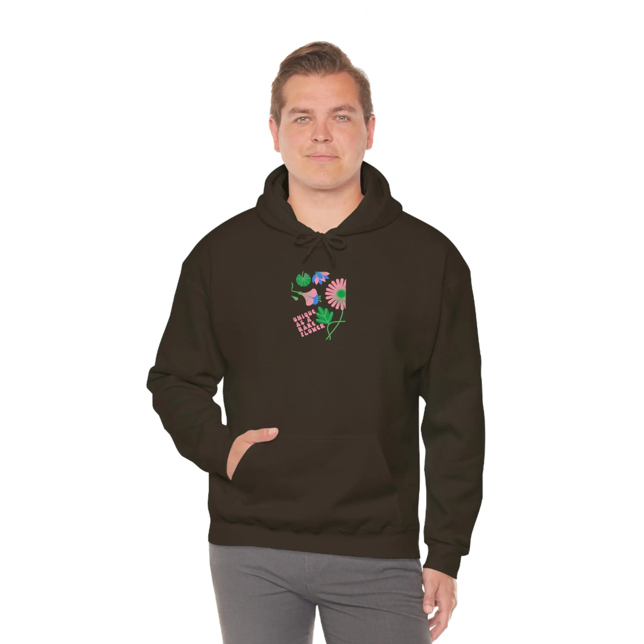 Retro Plant Hoodie, Unique as a Rare Flower Sweatshirt, Positivity Oversized Hoodie Sweatshirt, Flower Aesthetic Pink Plant Hoodie