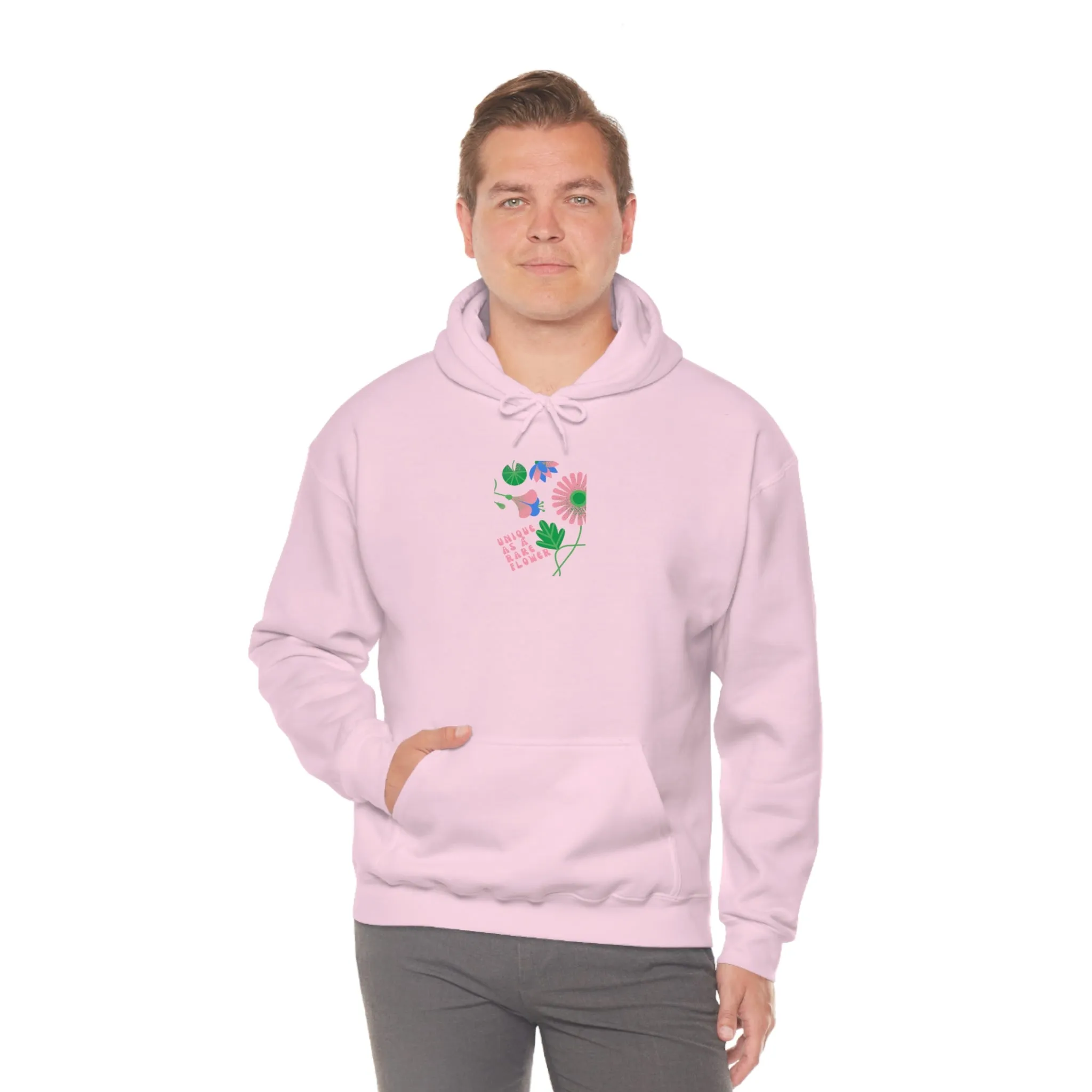 Retro Plant Hoodie, Unique as a Rare Flower Sweatshirt, Positivity Oversized Hoodie Sweatshirt, Flower Aesthetic Pink Plant Hoodie