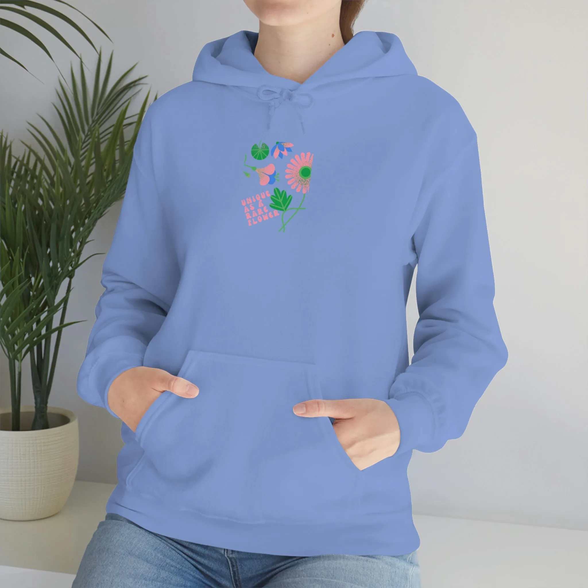 Retro Plant Hoodie, Unique as a Rare Flower Sweatshirt, Positivity Oversized Hoodie Sweatshirt, Flower Aesthetic Pink Plant Hoodie