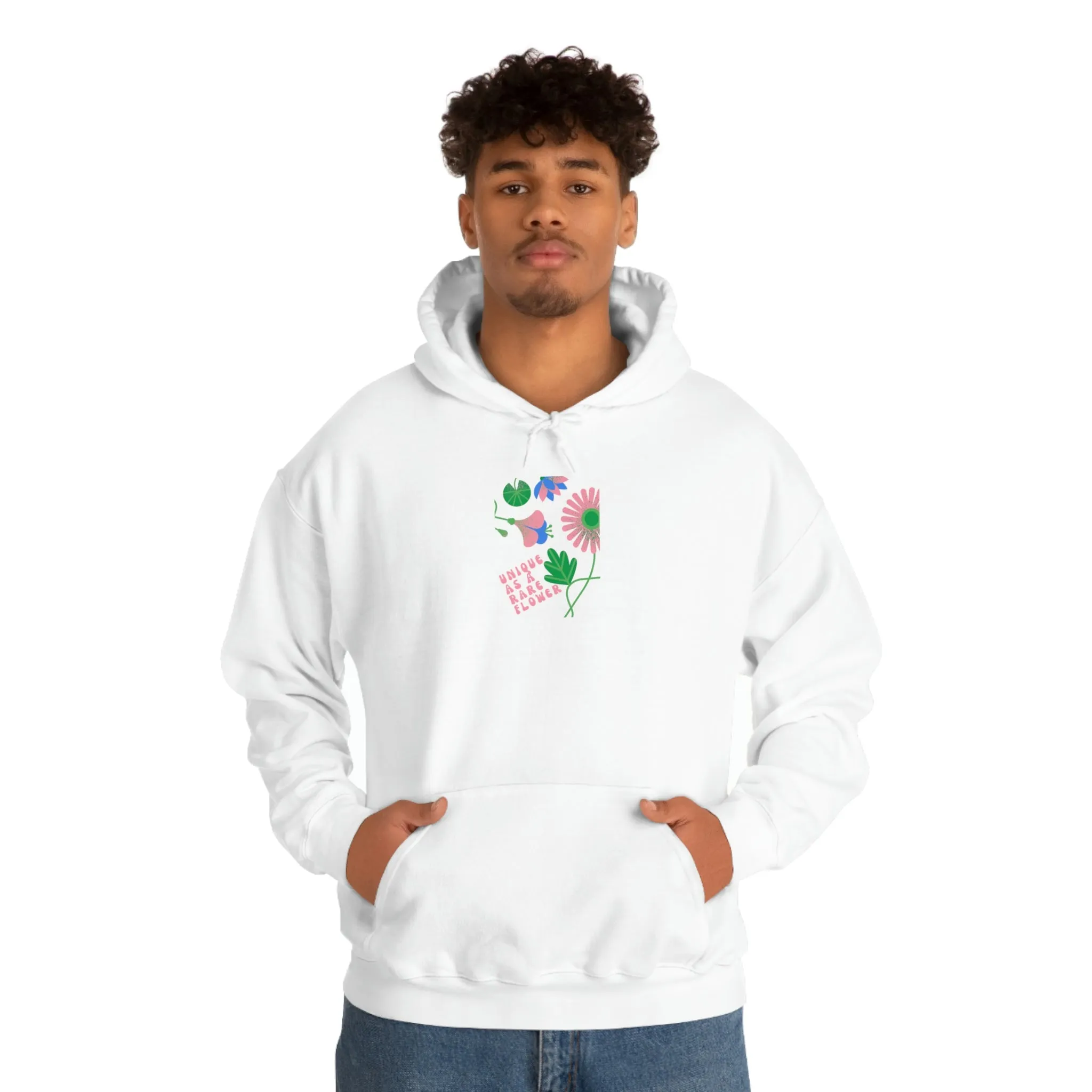 Retro Plant Hoodie, Unique as a Rare Flower Sweatshirt, Positivity Oversized Hoodie Sweatshirt, Flower Aesthetic Pink Plant Hoodie