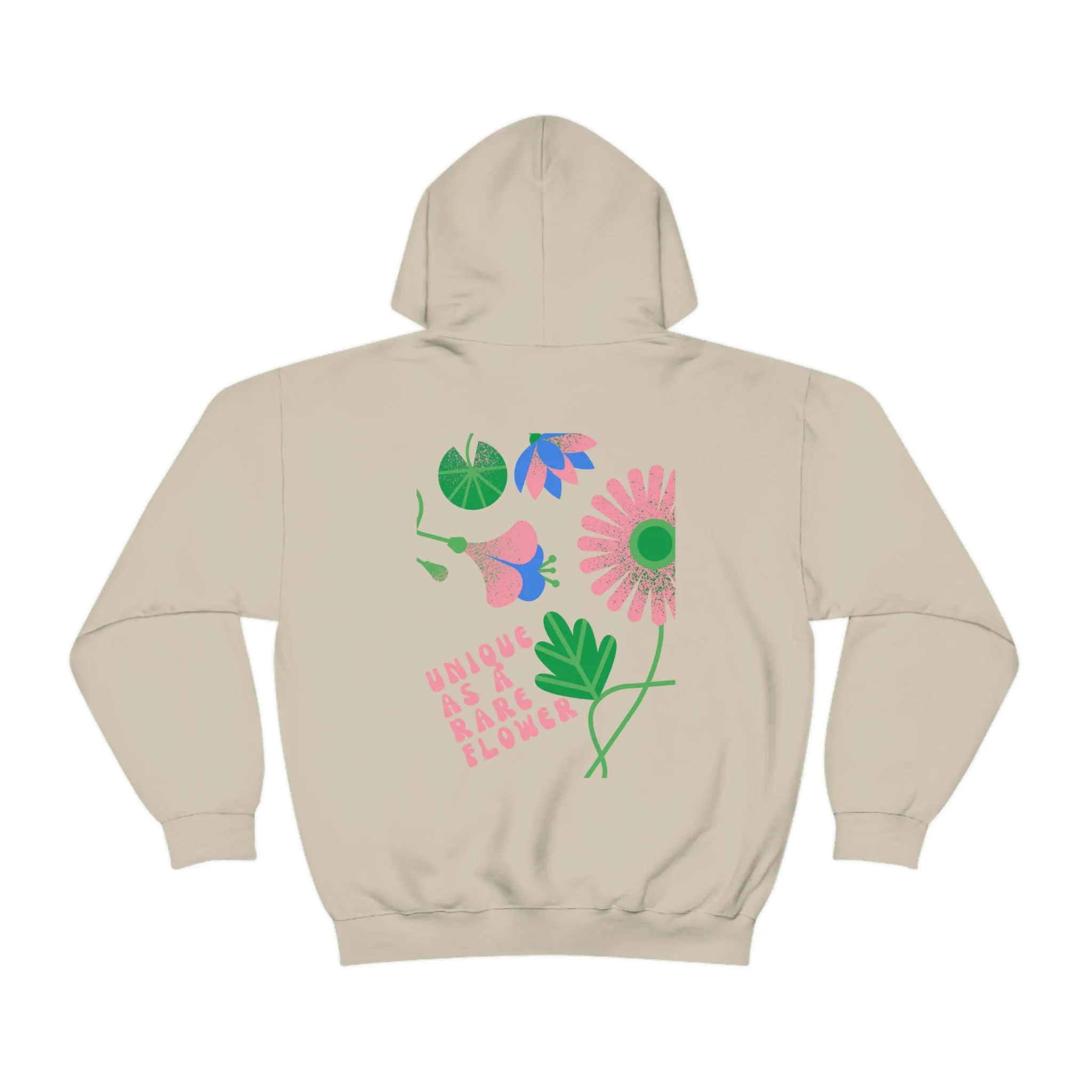 Retro Plant Hoodie, Unique as a Rare Flower Sweatshirt, Positivity Oversized Hoodie Sweatshirt, Flower Aesthetic Pink Plant Hoodie