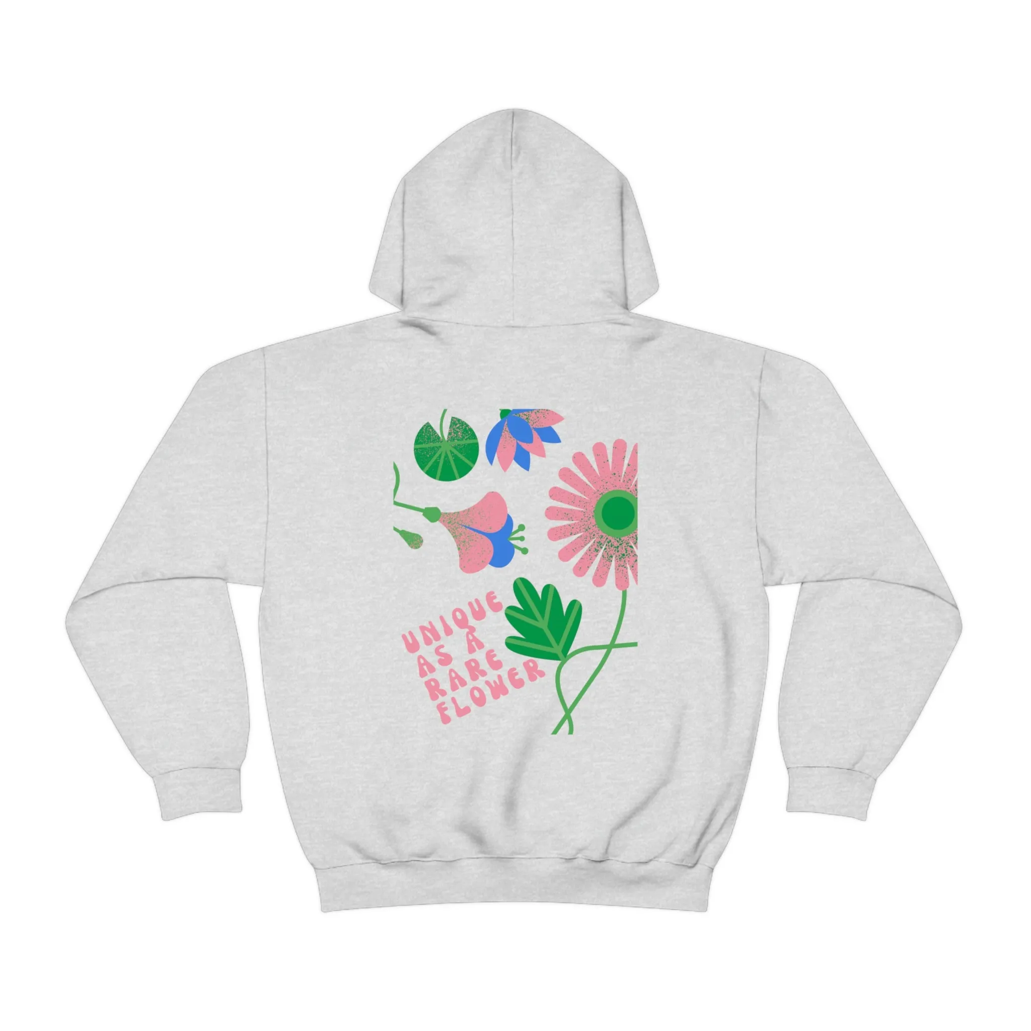 Retro Plant Hoodie, Unique as a Rare Flower Sweatshirt, Positivity Oversized Hoodie Sweatshirt, Flower Aesthetic Pink Plant Hoodie