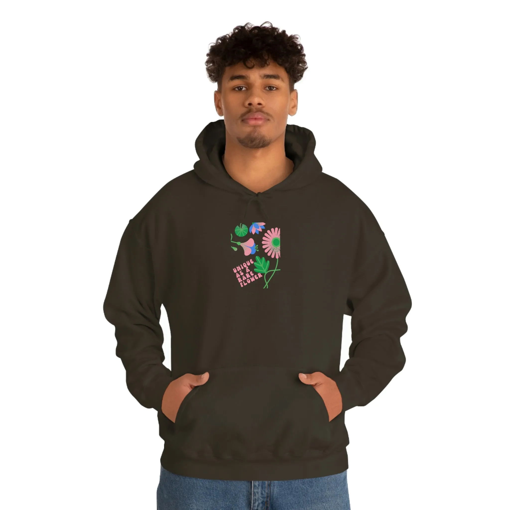 Retro Plant Hoodie, Unique as a Rare Flower Sweatshirt, Positivity Oversized Hoodie Sweatshirt, Flower Aesthetic Pink Plant Hoodie