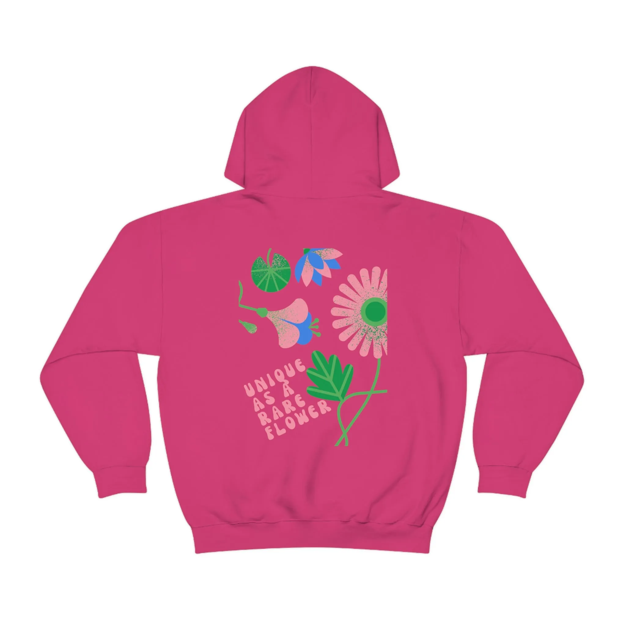 Retro Plant Hoodie, Unique as a Rare Flower Sweatshirt, Positivity Oversized Hoodie Sweatshirt, Flower Aesthetic Pink Plant Hoodie