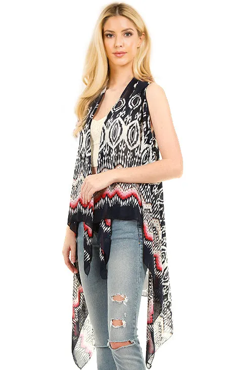 SN35 Abstract Pattern Long Vest
