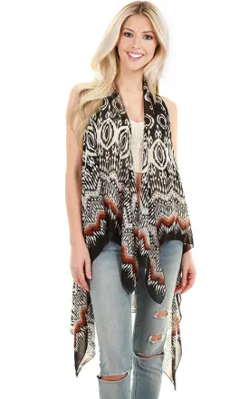 SN35 Abstract Pattern Long Vest