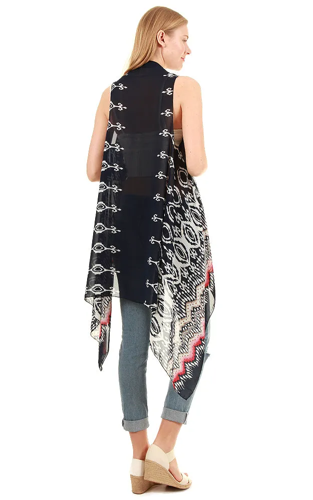 SN35 Abstract Pattern Long Vest
