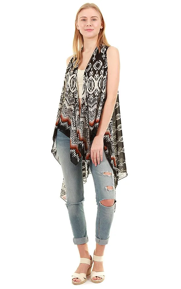 SN35 Abstract Pattern Long Vest