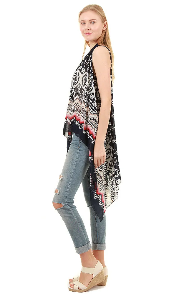 SN35 Abstract Pattern Long Vest