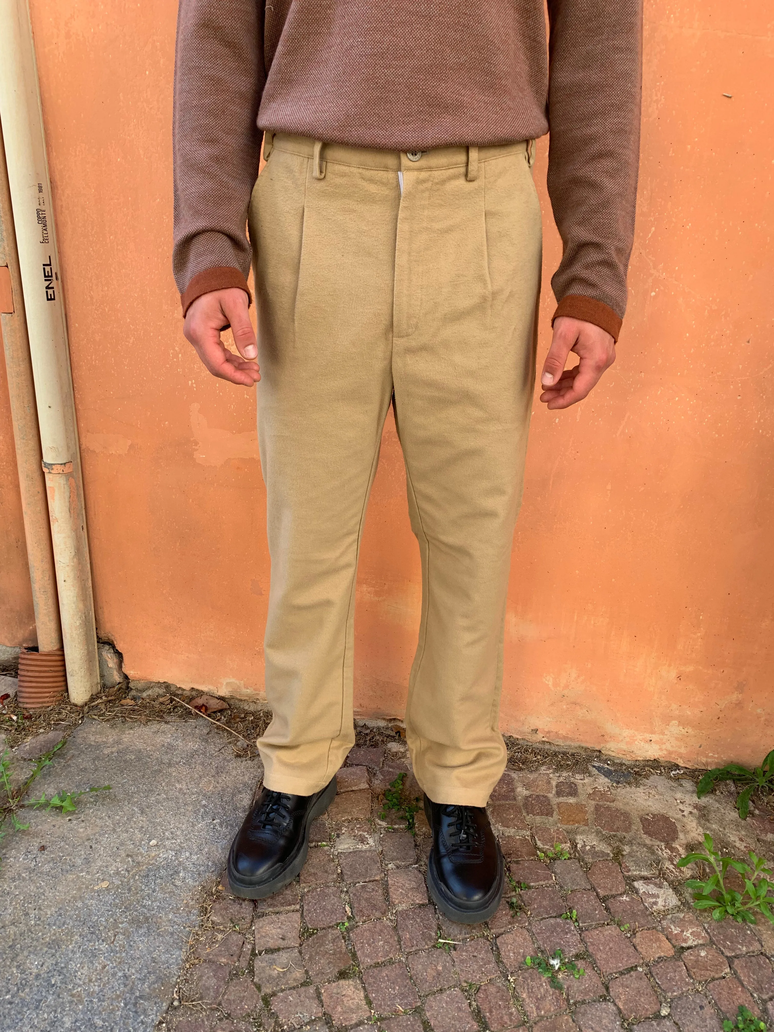 SPECTACULAR BID - AIR TROUSERS - Moleskine Cotton Sand