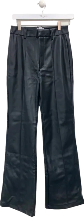 STYLECHEAT Black High Waisted Faux Leather Trousers UK 8