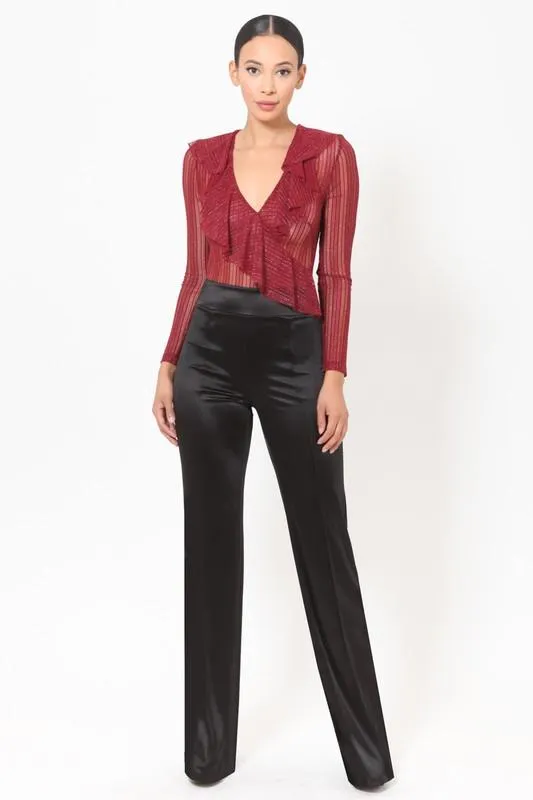 VIVIANNE SATIN PANT - RED