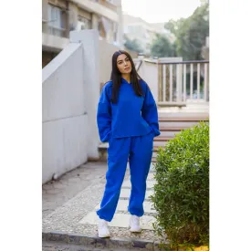 Women cropped hoodie set Royal Blue